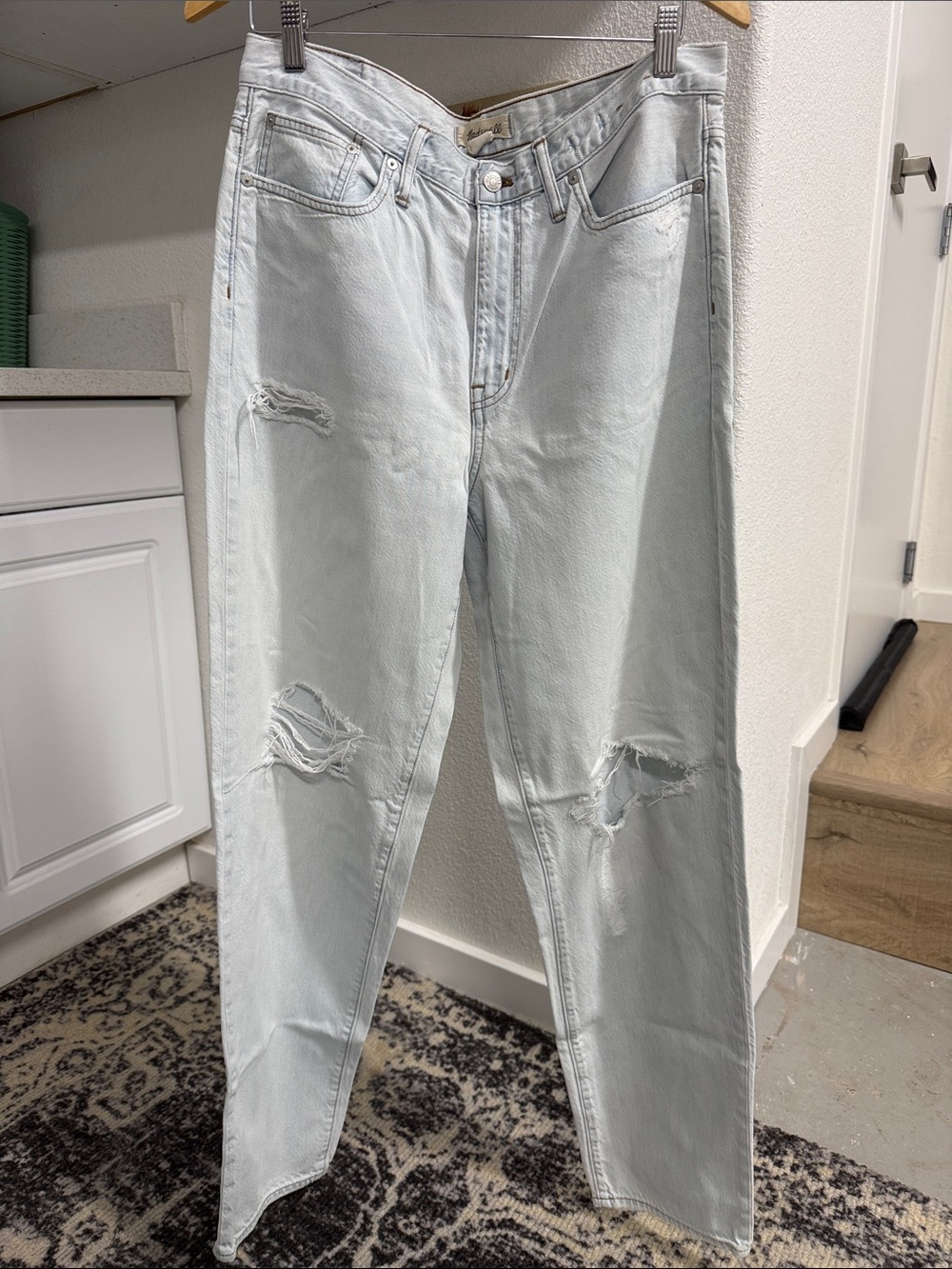 Madewell Light Blue Distressed Tall Boyfriend Jeans